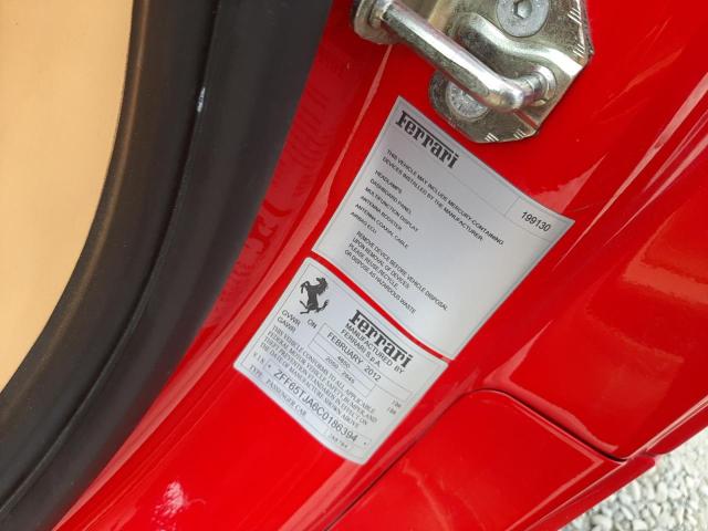 Photo 10 from auction – 2012 FERRARI CALIFORNIA with VIN ZFF65TJA6C0186394