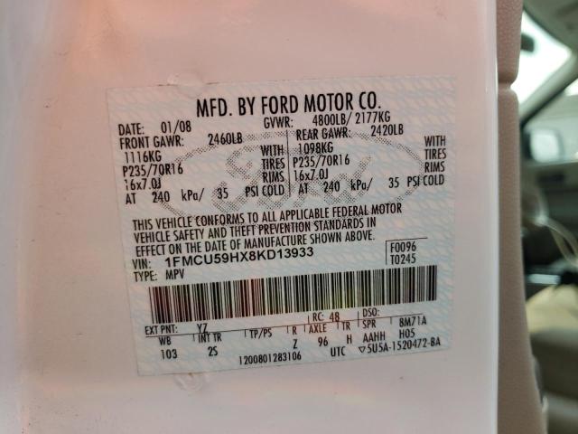 Photo 10 from auction – 2008 FORD ESCAPE HEV with VIN 1FMCU59HX8KD13933