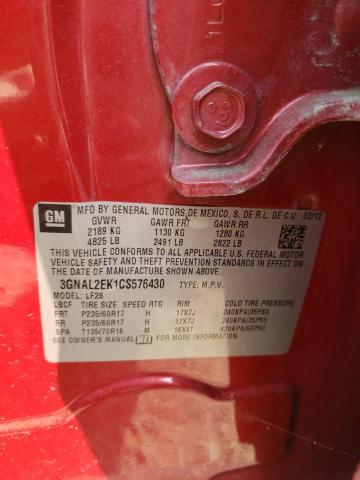 Photo 10 from auction – 2012 CHEVROLET CAPTIVA SP with VIN 3GNAL2EK1CS576430