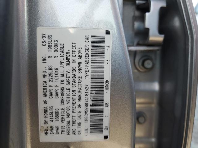 Photo 10 from auction – 2007 HONDA ACCORD EX with VIN 1HGCM56887A181527