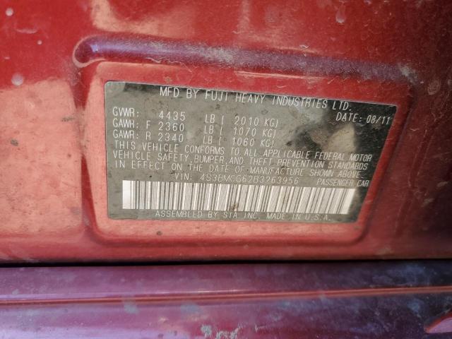 Photo 10 from auction – 2011 SUBARU LEGACY 2.5 with VIN 4S3BMCG62B3263956