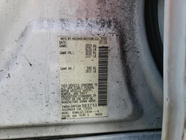 Photo 10 from auction – 2016 NISSAN ALTIMA 2.5 with VIN 1N4AL3AP1GN383751