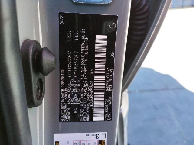 Photo 10 from auction – 2021 TOYOTA 4RUNNER VE with VIN JTELU5JR2M5933625