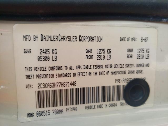 Photo 10 from auction – 2007 CHRYSLER 300C with VIN 2C3KA63H77H871448