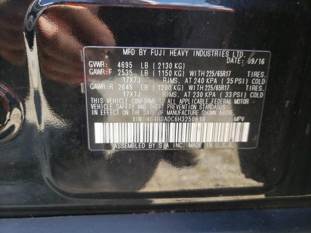 Photo 10 from auction – 2017 SUBARU OUTBACK 2. with VIN 4S4BSADC6H3250619