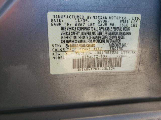 Photo 10 from auction – 2010 NISSAN SENTRA with VIN 3N1AB6AP0AL636504