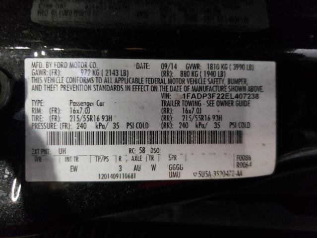 Photo 10 from auction – 2014 FORD FOCUS SE with VIN 1FADP3F22EL407238
