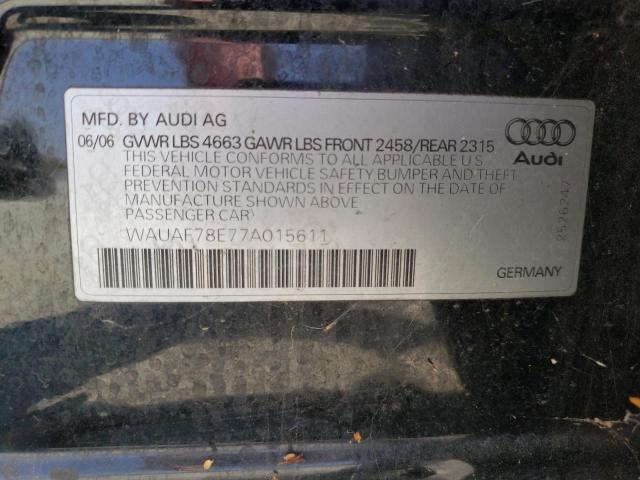 Photo 10 from auction – 2007 AUDI A4 2 with VIN WAUAF78E77A015611
