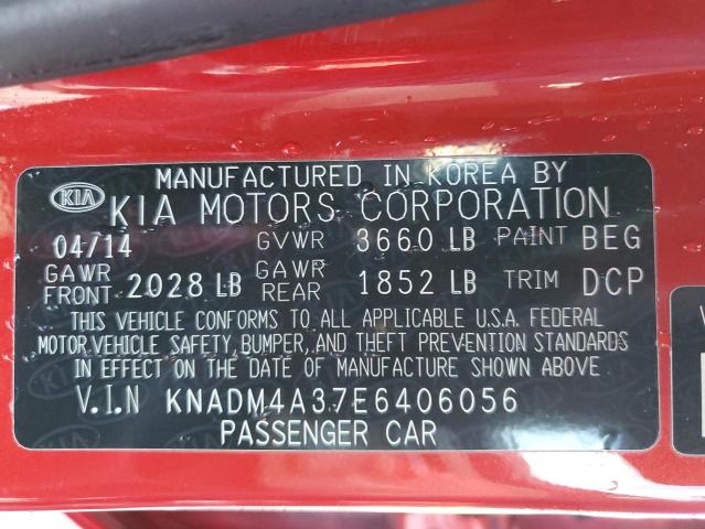 Photo 10 from auction – 2014 KIA RIO LX with VIN KNADM4A37E6406056