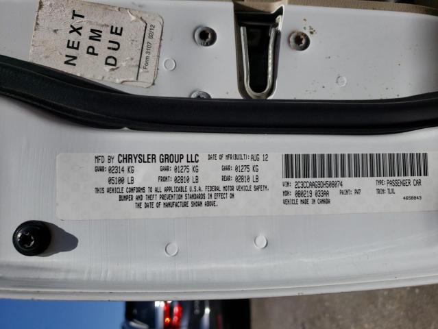 Photo 10 from auction – 2013 CHRYSLER 300 with VIN 2C3CCAAG9DH508074