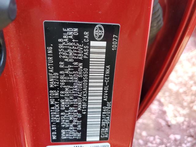 Photo 10 from auction – 2010 TOYOTA CAMRY BASE with VIN 4T1BF3EK5AU095650