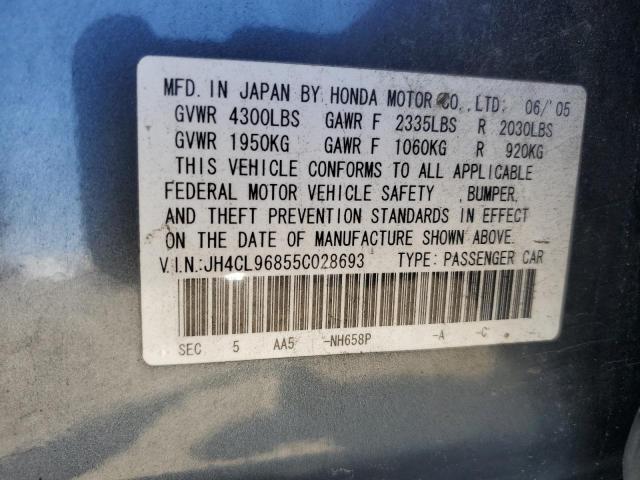 Photo 10 from auction – 2005 ACURA TSX with VIN JH4CL96855C028693