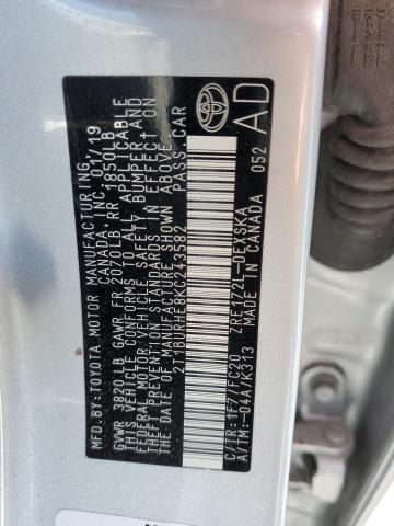 Photo 10 from auction – 2019 TOYOTA COROLLA L with VIN 2T1BURHE8KC243582