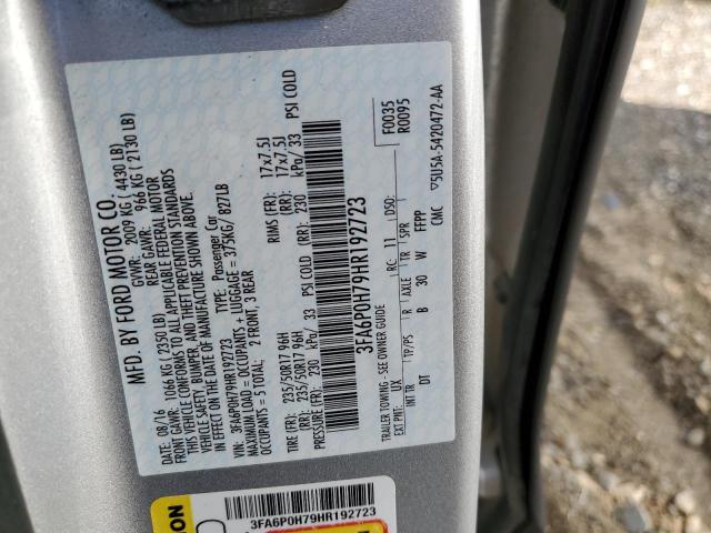 Photo 10 from auction – 2017 FORD FUSION SE with VIN 3FA6P0H79HR192723