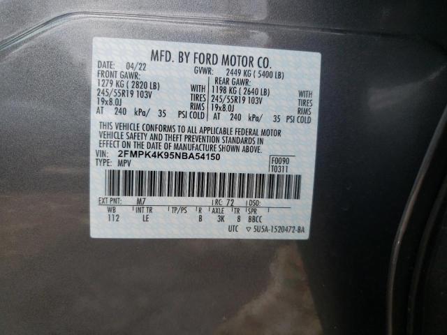 Photo 10 from auction – 2022 FORD EDGE TITAN with VIN 2FMPK4K95NBA54150