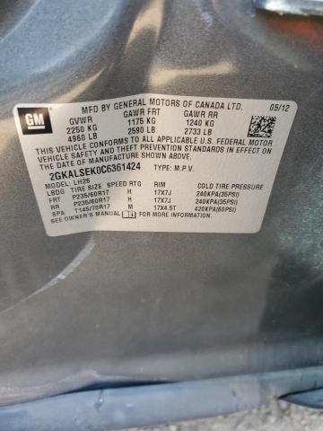 Photo 10 from auction – 2012 GMC TERRAIN SL with VIN 2GKALSEK0C6361424