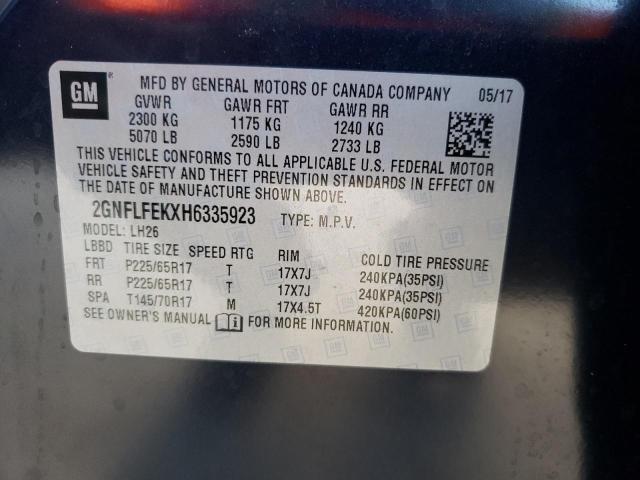 Photo 10 from auction – 2017 CHEVROLET EQUINOX LT with VIN 2GNFLFEKXH6335923