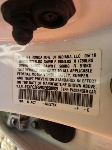 Photo 10 from auction – 2016 HONDA CIVIC LX with VIN 19XFC2F59GE058089