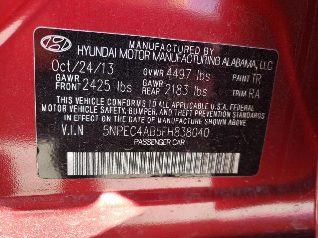 Photo 10 from auction – 2014 HYUNDAI SONATA SE with VIN 5NPEC4AB5EH838040
