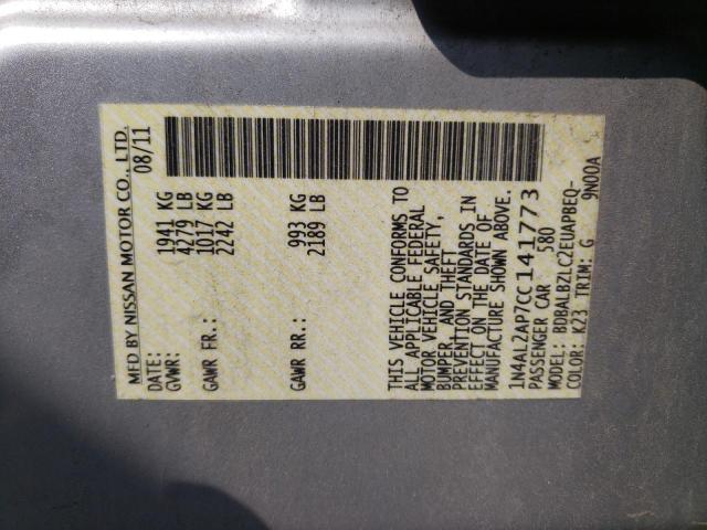 Photo 10 from auction – 2012 NISSAN ALTIMA BAS with VIN 1N4AL2AP7CC141773