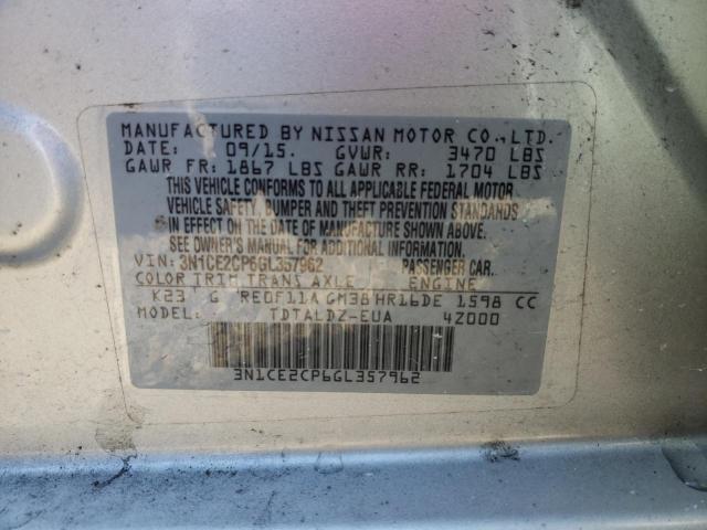 Photo 10 from auction – 2016 NISSAN VERSA NOTE with VIN 3N1CE2CP6GL357962