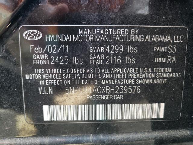 Photo 10 from auction – 2011 HYUNDAI SONATA GLS with VIN 5NPEB4ACXBH239576