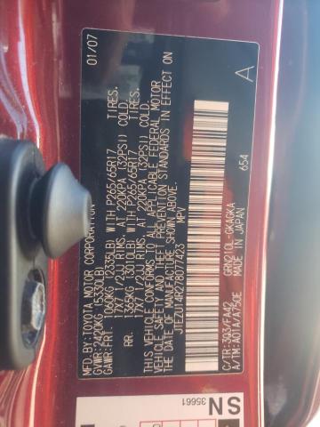 Photo 10 from auction – 2007 TOYOTA 4RUNNER SR with VIN JTEZU14R278077423