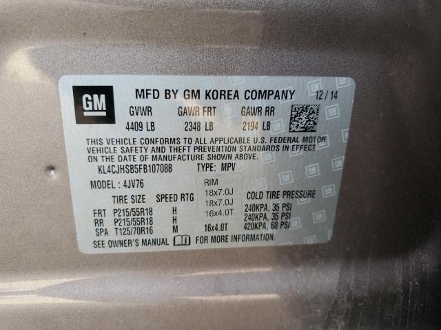 Photo 10 from auction – 2015 BUICK ENCORE PRE with VIN KL4CJHSB5FB107088