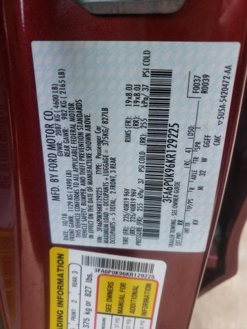 Photo 10 from auction – 2019 FORD FUSION TIT with VIN 3FA6P0K96KR129225