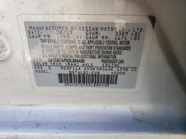 Photo 10 from auction – 2013 NISSAN VERSA S with VIN 3N1CN7AP5DL884435