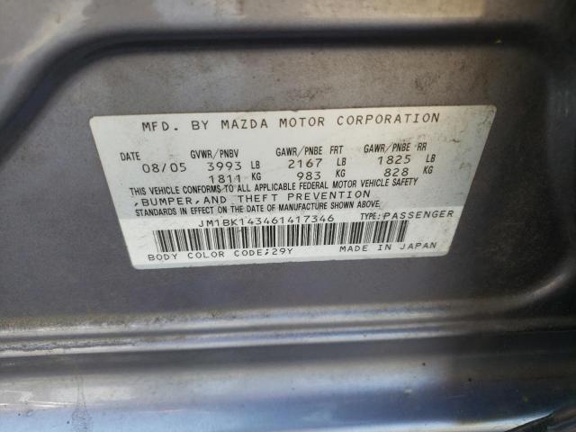 Photo 10 from auction – 2006 MAZDA 3 HATCHBAC with VIN JM1BK143461417346