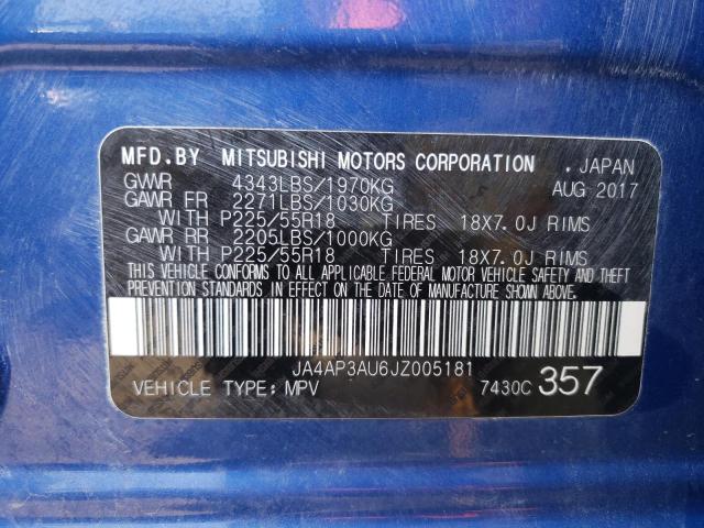 Photo 10 from auction – 2018 MITSUBISHI OUTLANDER with VIN JA4AP3AU6JZ005181