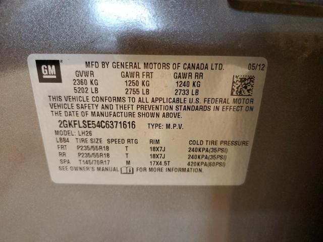 Photo 10 from auction – 2012 GMC TERRAIN SL with VIN 2GKFLSE54C6371616