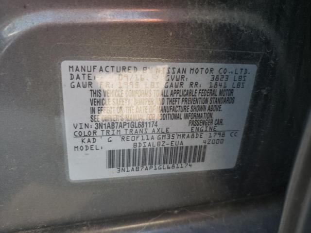 Zdjęcie 10 z aukcji – 2016 NISSAN SENTRA S z VIN 3N1AB7AP1GL681174