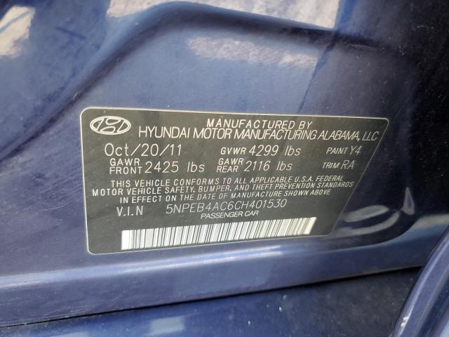 Photo 10 from auction – 2012 HYUNDAI SONATA GLS with VIN 5NPEB4AC6CH401530