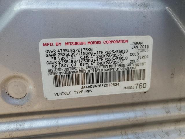 Photo 10 from auction – 2015 MITSUBISHI OUTLANDER with VIN JA4AD3A36FZ012834