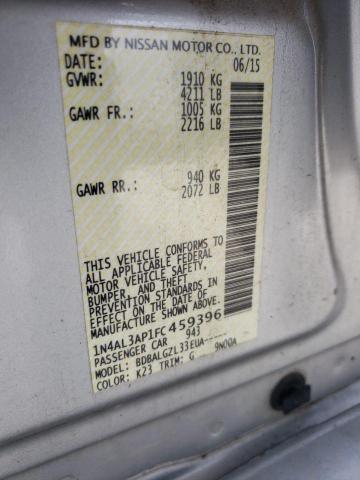Photo 10 from auction – 2015 NISSAN ALTIMA 2.5 with VIN 1N4AL3AP1FC459396