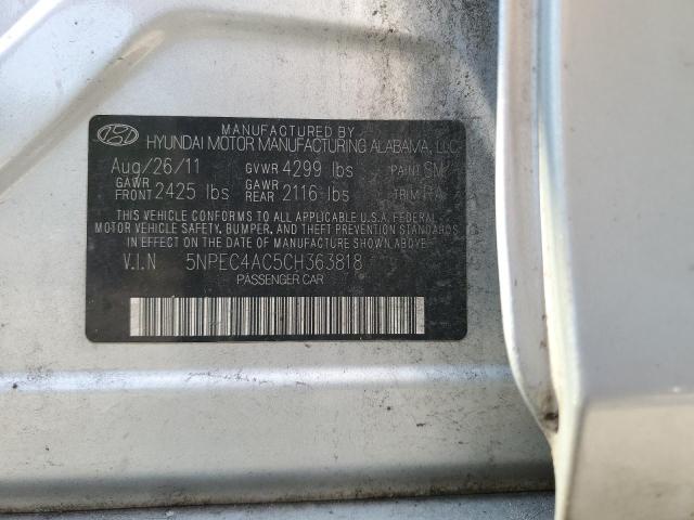 Photo 10 from auction – 2012 HYUNDAI SONATA SE with VIN 5NPEC4AC5CH363818