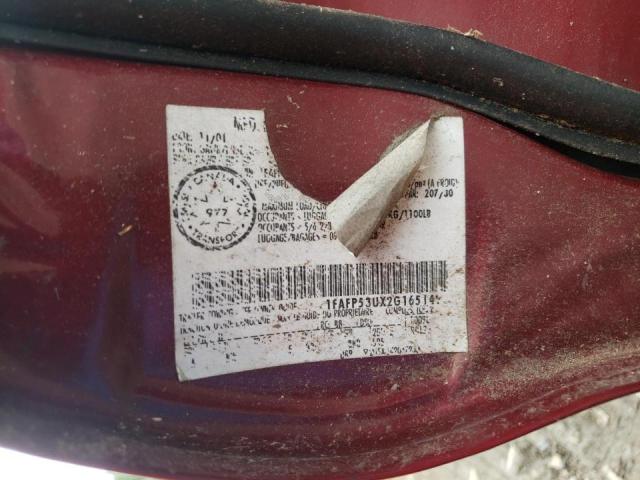 Photo 10 from auction – 2002 FORD TAURUS SE with VIN 1FAFP53UX2G165149