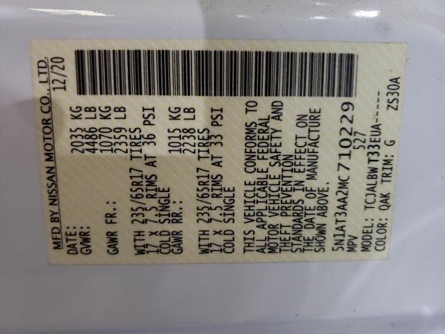 Photo 10 from auction – 2021 NISSAN ROGUE S with VIN 5N1AT3AA2MC710229