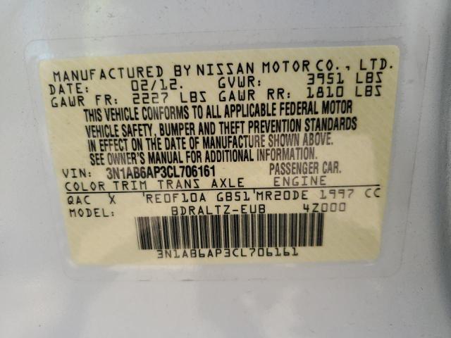 Photo 10 from auction – 2012 NISSAN SENTRA 2.0 with VIN 3N1AB6AP3CL706161