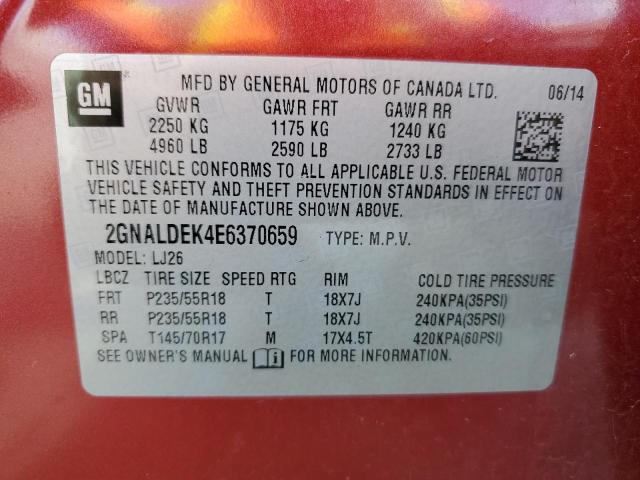 Foto 10 de la subasta – 2014 CHEVROLET EQUINOX LT con VIN 2GNALDEK4E6370659