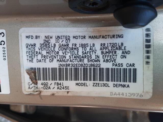 Photo 10 from auction – 2008 TOYOTA COROLLA CE with VIN 1NXBR32E08Z018622