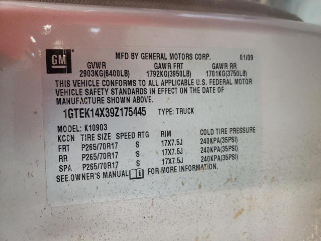 Photo 10 from auction – 2009 GMC SIERRA1500 with VIN 1GTEK14X39Z175445
