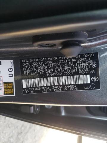 Photo 10 from auction – 2021 TOYOTA PRIUS PRIM with VIN JTDKAMFP7M3170667