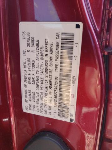 Photo 10 from auction – 2005 ACURA TL with VIN 19UUA66275A072486