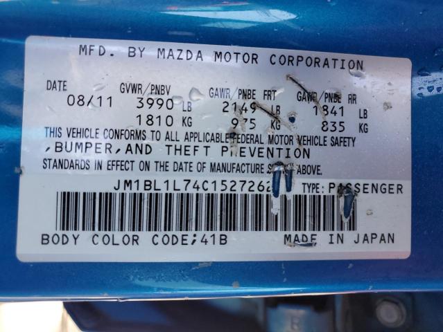 Photo 10 from auction – 2012 MAZDA 3 I with VIN JM1BL1L74C1527262