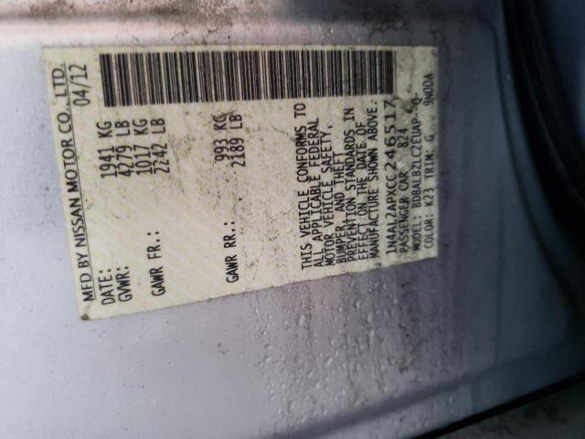 Photo 10 from auction – 2012 NISSAN ALTIMA BAS with VIN 1N4AL2APXCC246517