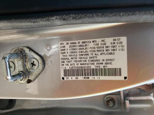Photo 10 from auction – 2008 ACURA RDX with VIN 5J8TB18248A001663