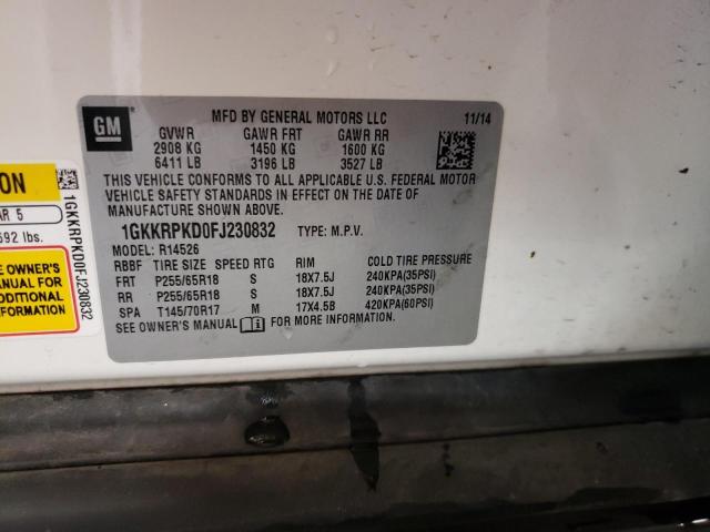 Photo 10 from auction – 2015 GMC ACADIA SLE with VIN 1GKKRPKD0FJ230832